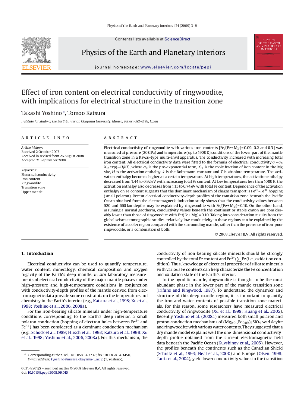 Effect of iron content on electrical conductivity of ringwoodite, with implications for electrical structure in the transition zone