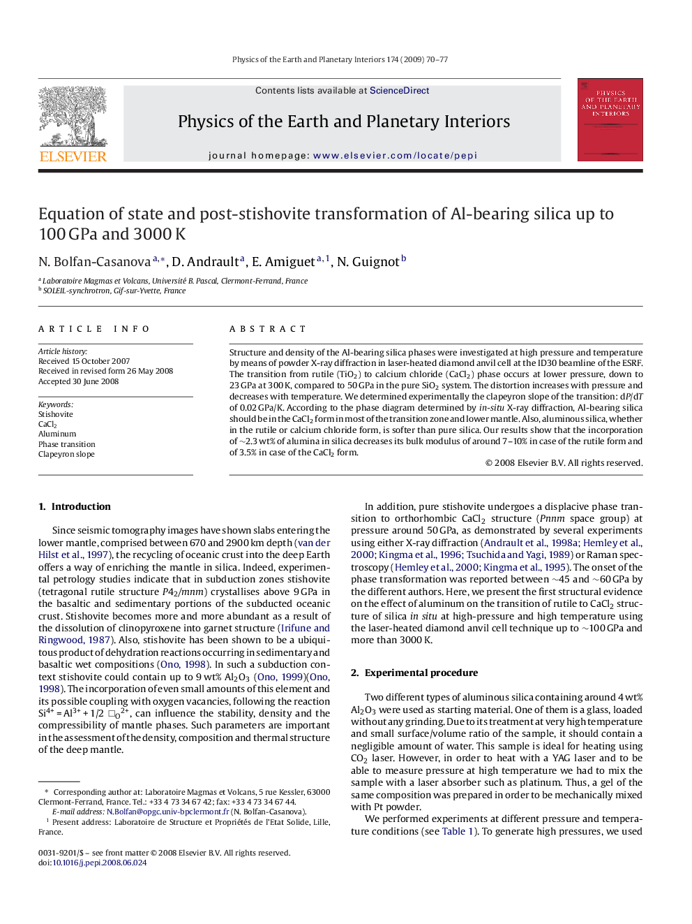 Equation of state and post-stishovite transformation of Al-bearing silica up to 100 GPa and 3000 K