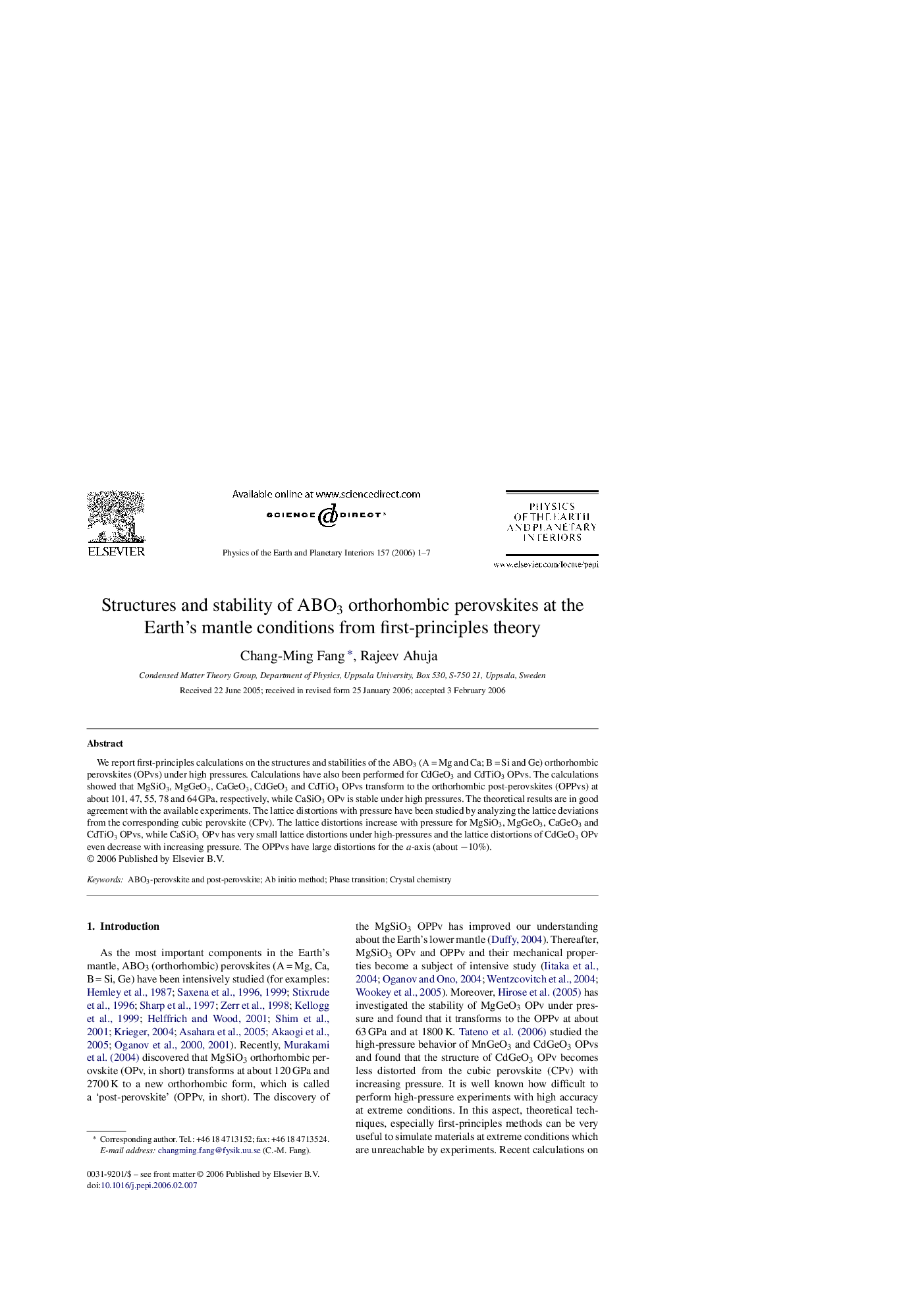 Structures and stability of ABO3 orthorhombic perovskites at the Earth's mantle conditions from first-principles theory