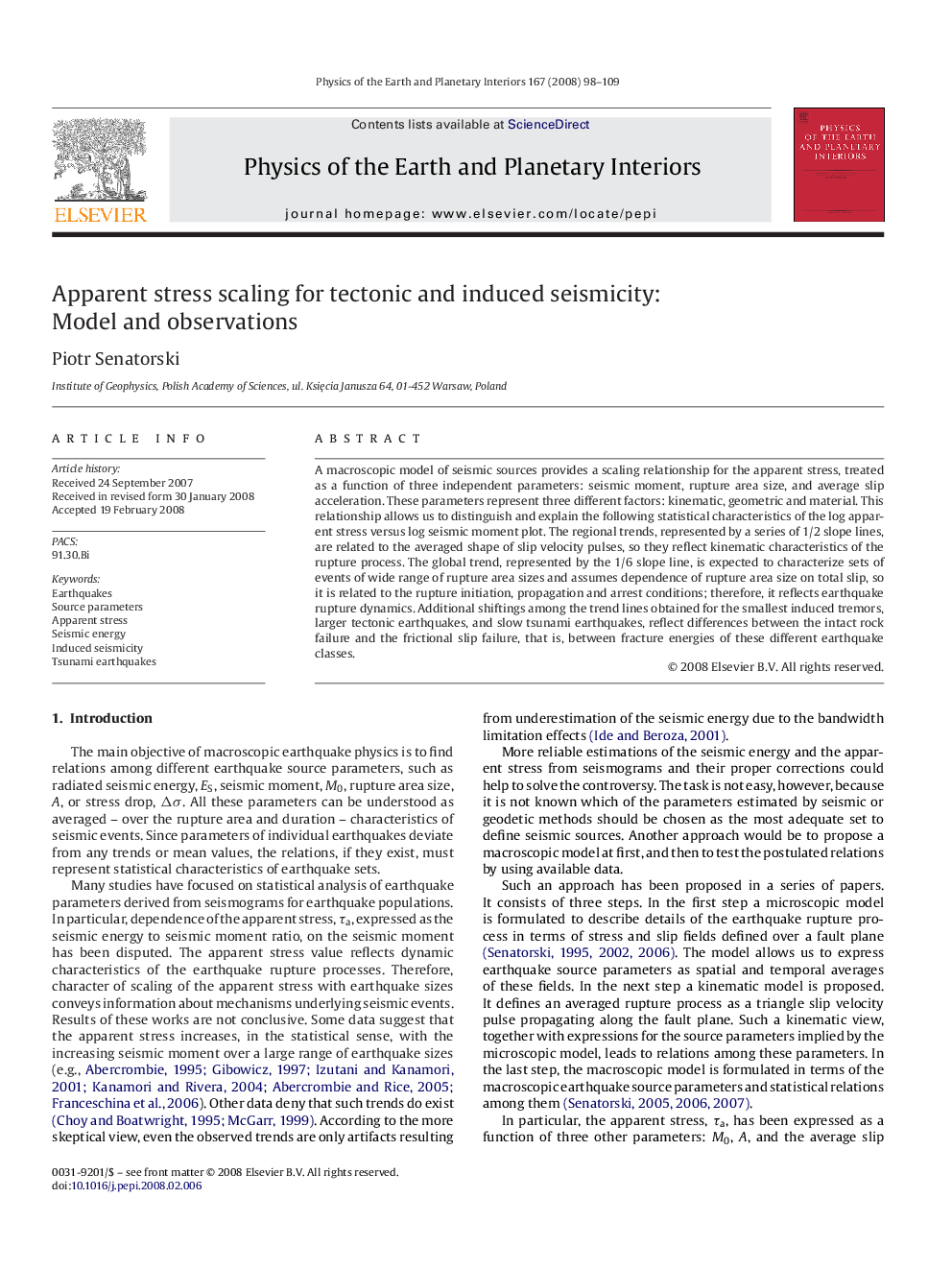 Apparent stress scaling for tectonic and induced seismicity: Model and observations