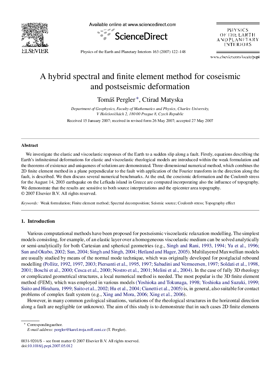 A hybrid spectral and finite element method for coseismic and postseismic deformation