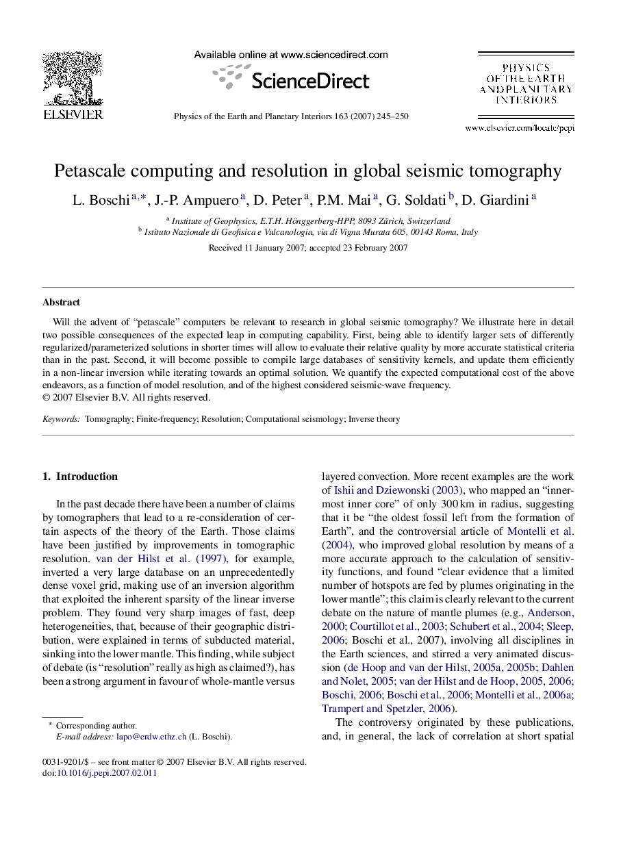 Petascale computing and resolution in global seismic tomography