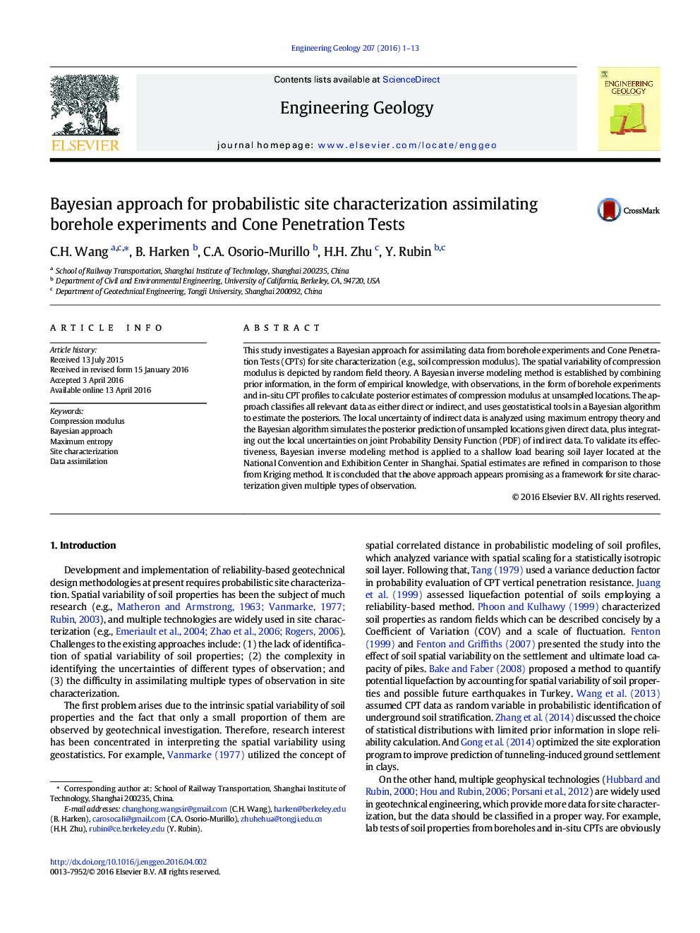 Bayesian approach for probabilistic site characterization assimilating borehole experiments and Cone Penetration Tests
