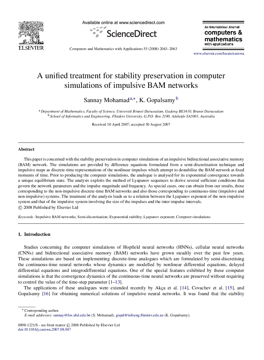 A unified treatment for stability preservation in computer simulations of impulsive BAM networks