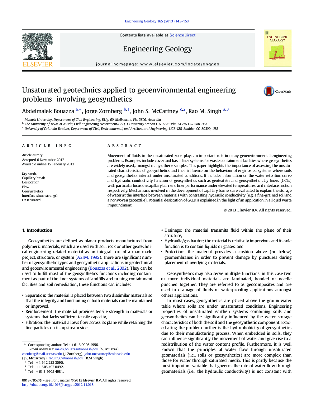 Unsaturated geotechnics applied to geoenvironmental engineering problems involving geosynthetics