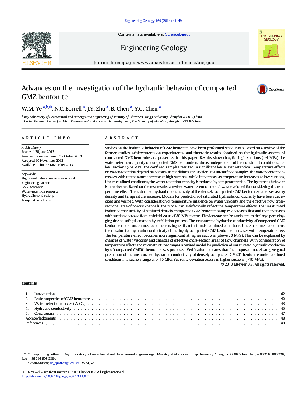 Advances on the investigation of the hydraulic behavior of compacted GMZ bentonite