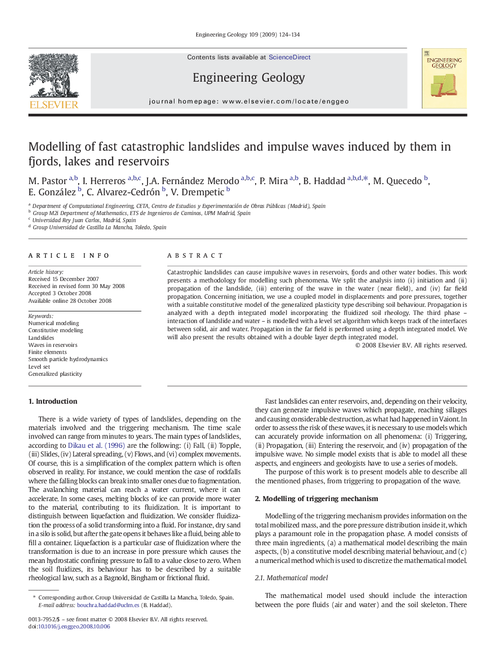 Modelling of fast catastrophic landslides and impulse waves induced by them in fjords, lakes and reservoirs