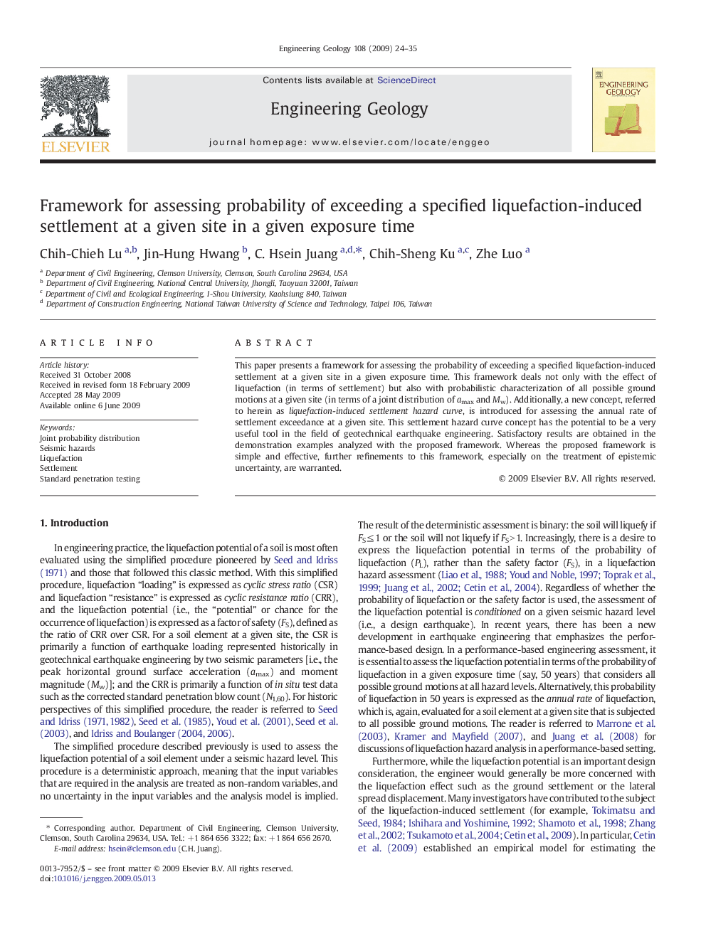 Framework for assessing probability of exceeding a specified liquefaction-induced settlement at a given site in a given exposure time