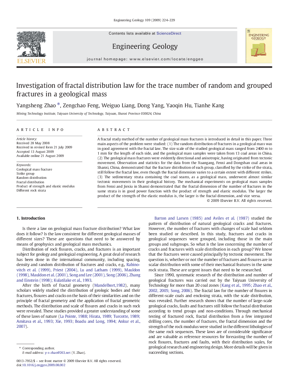 Investigation of fractal distribution law for the trace number of random and grouped fractures in a geological mass