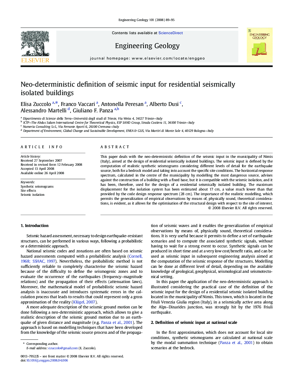 Neo-deterministic definition of seismic input for residential seismically isolated buildings