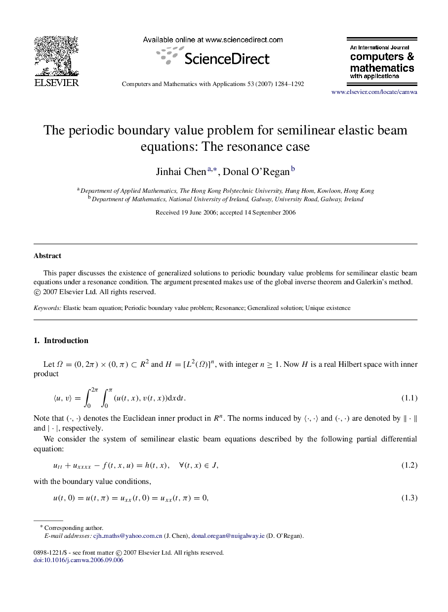 The periodic boundary value problem for semilinear elastic beam equations: The resonance case