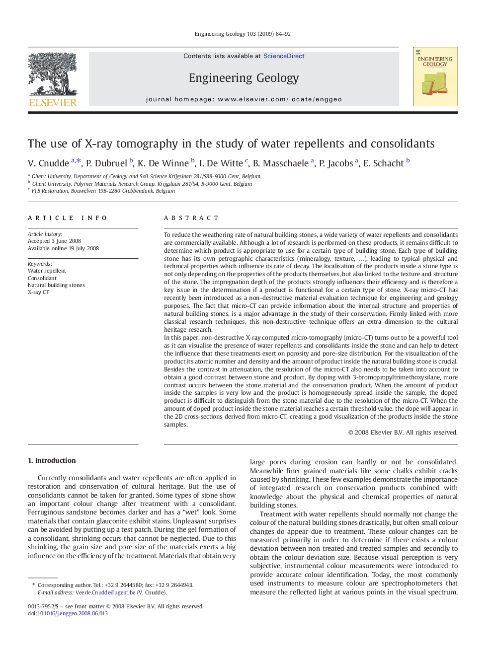 The use of X-ray tomography in the study of water repellents and consolidants