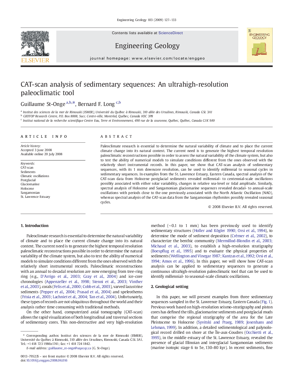 CAT-scan analysis of sedimentary sequences: An ultrahigh-resolution paleoclimatic tool