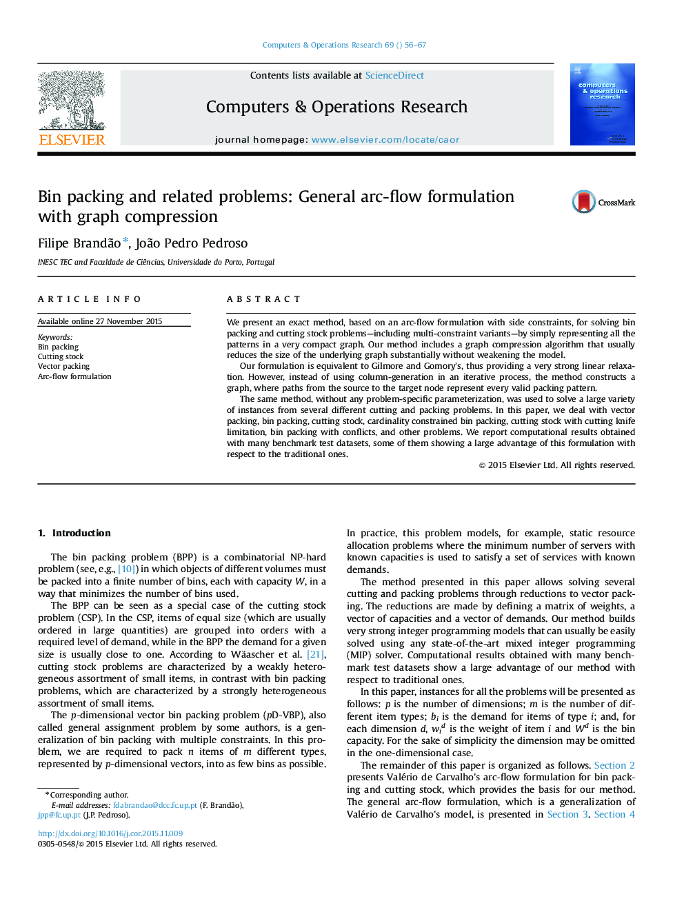 Bin packing and related problems: General arc-flow formulation with graph compression