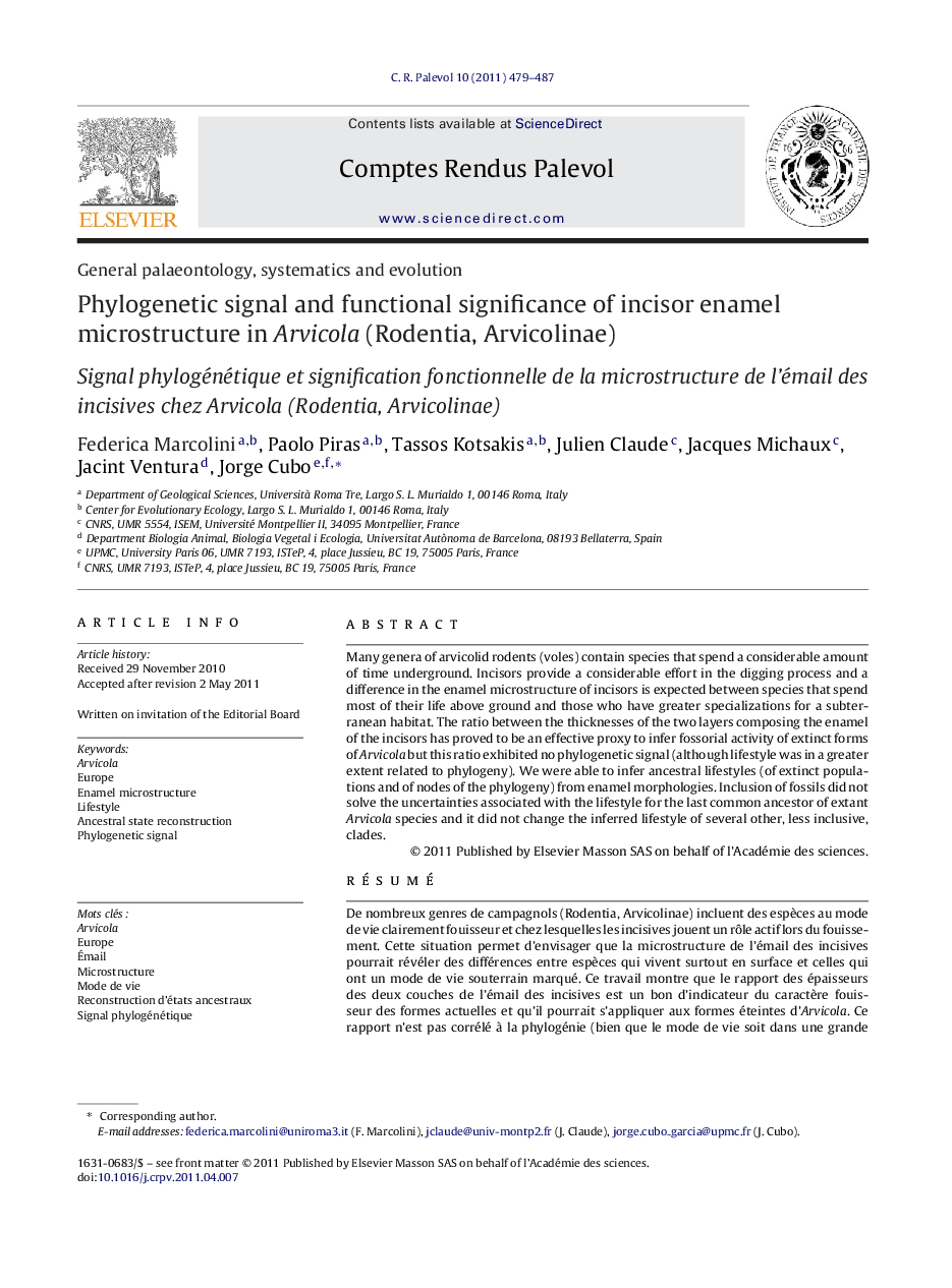 Phylogenetic signal and functional significance of incisor enamel microstructure in Arvicola (Rodentia, Arvicolinae)