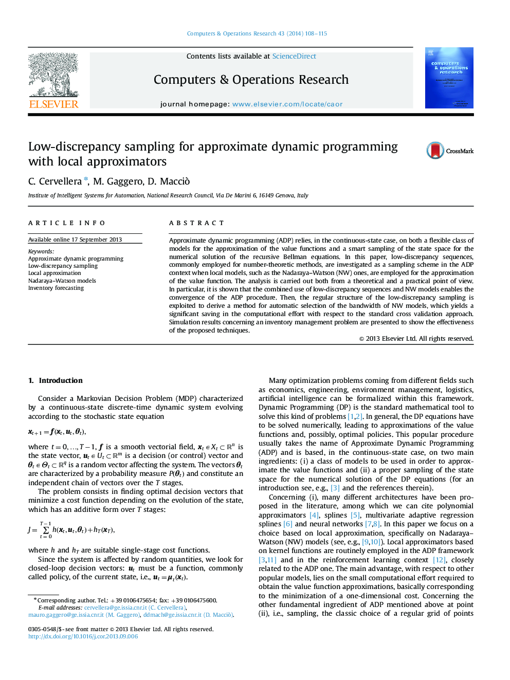 Low-discrepancy sampling for approximate dynamic programming with local approximators