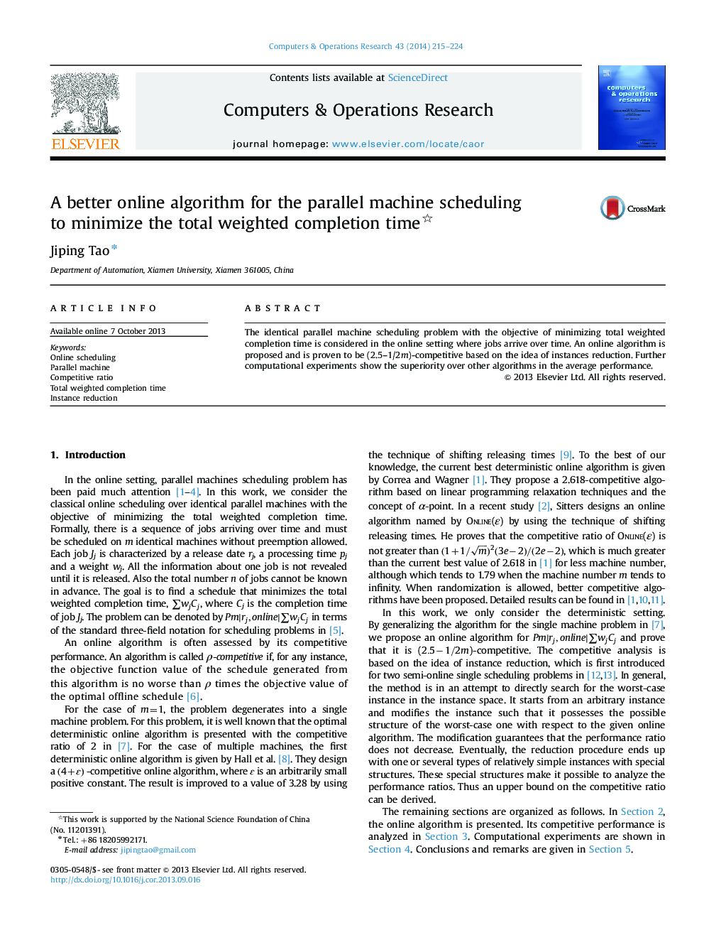 A better online algorithm for the parallel machine scheduling to minimize the total weighted completion time 