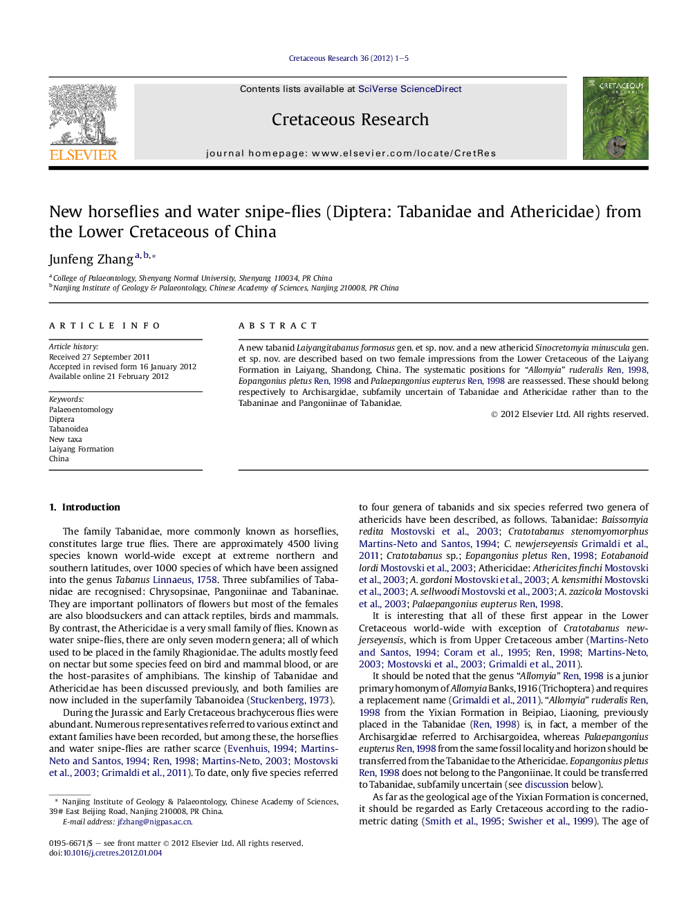 New horseflies and water snipe-flies (Diptera: Tabanidae and Athericidae) from the Lower Cretaceous of China