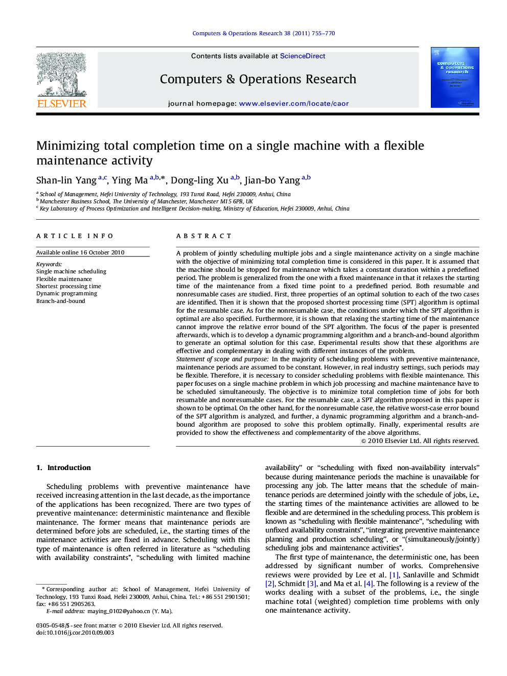 Minimizing total completion time on a single machine with a flexible maintenance activity