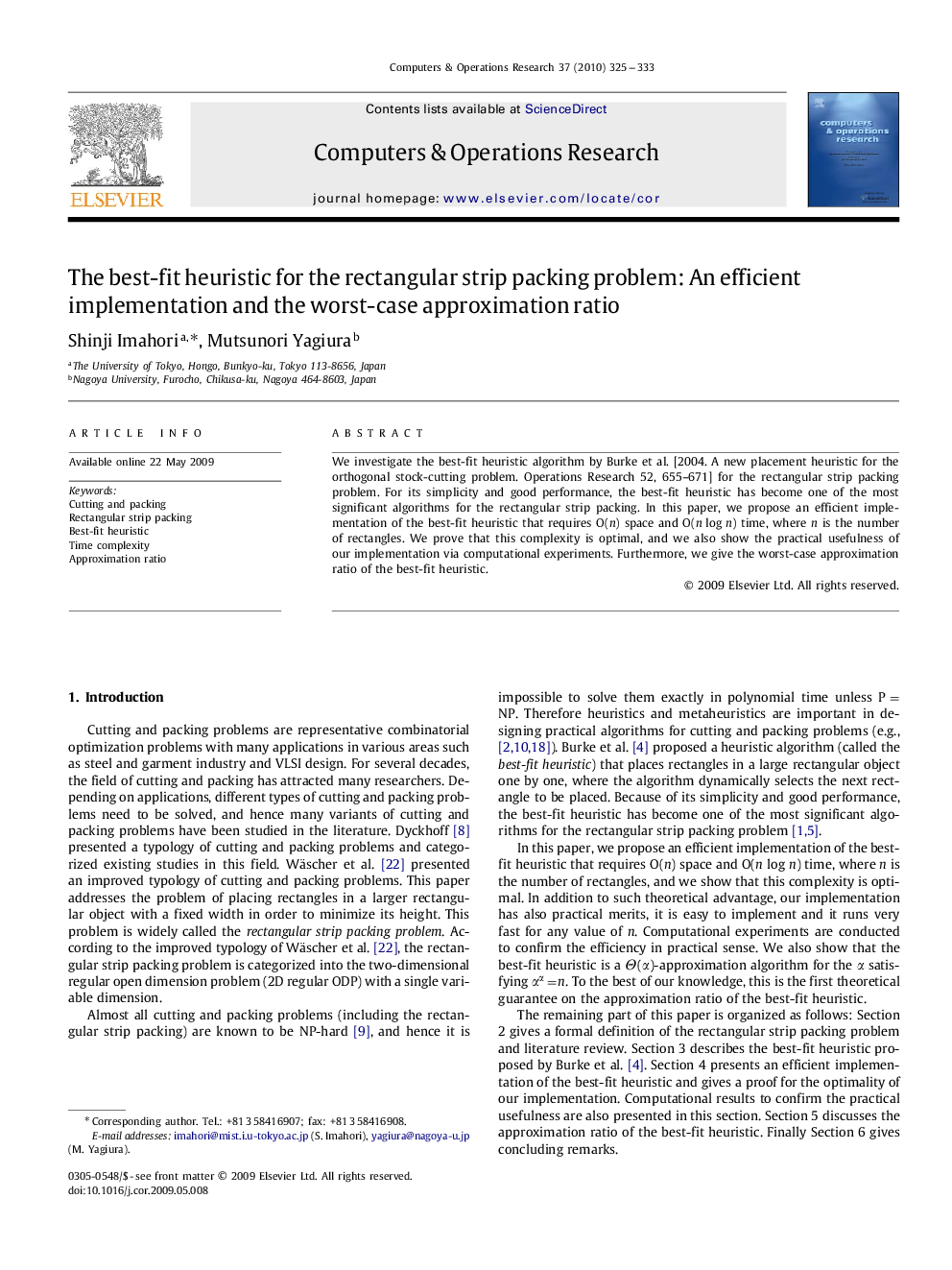 The best-fit heuristic for the rectangular strip packing problem: An efficient implementation and the worst-case approximation ratio