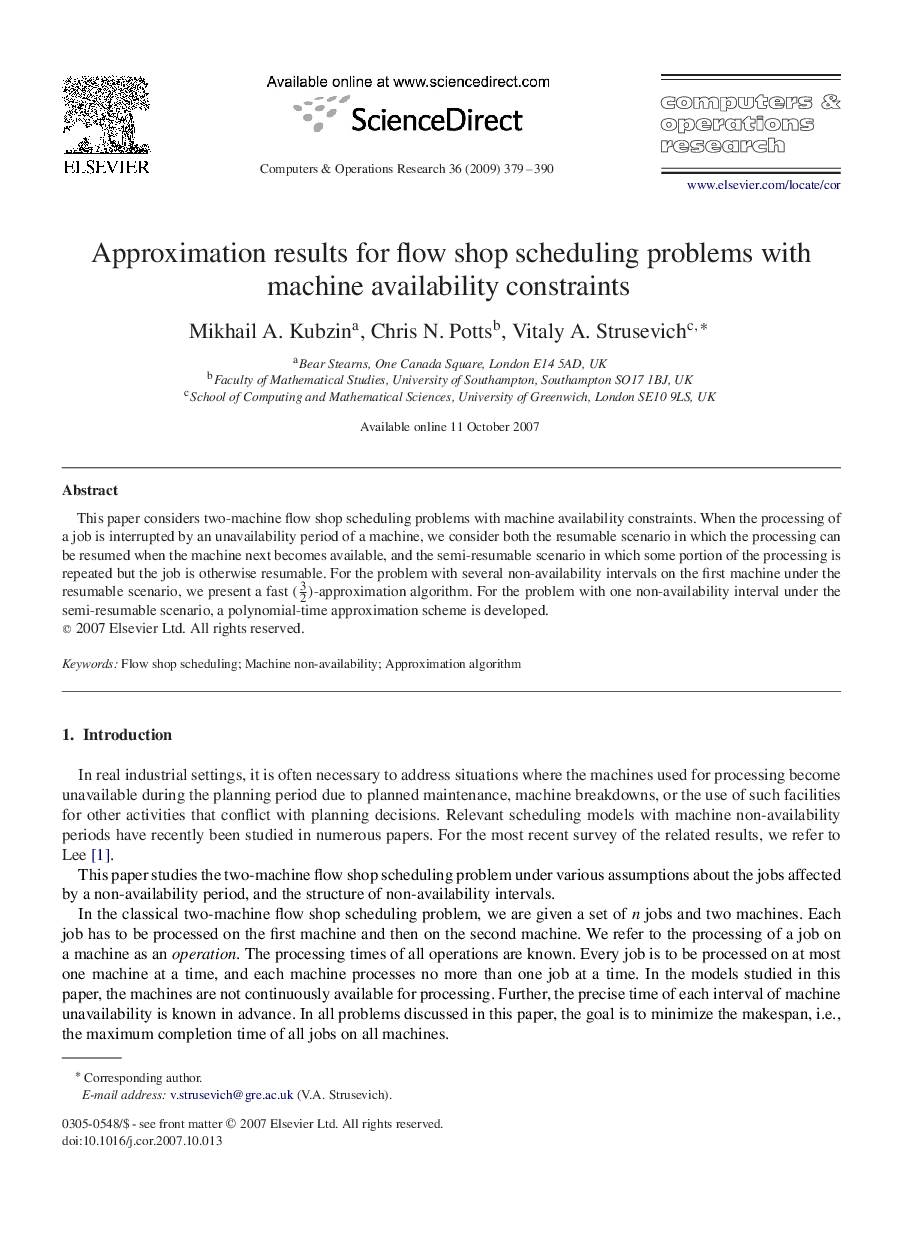 Approximation results for flow shop scheduling problems with machine availability constraints