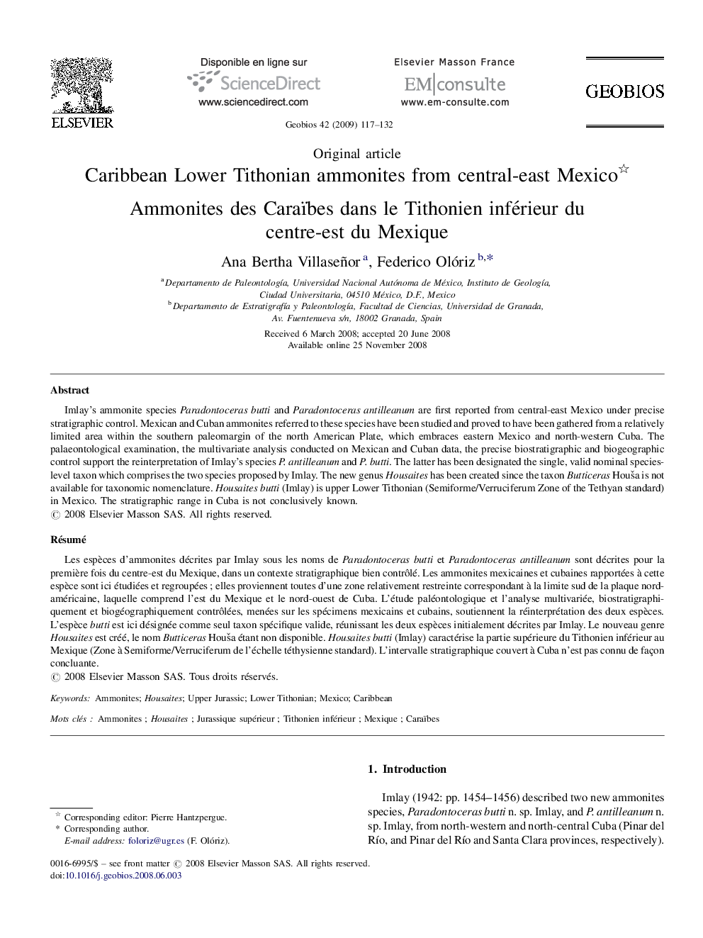 Caribbean Lower Tithonian ammonites from central-east Mexico