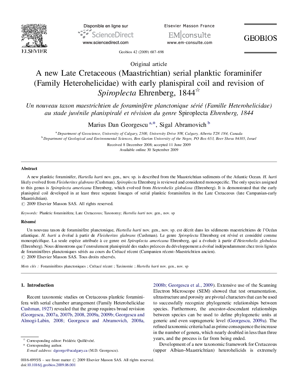 A new Late Cretaceous (Maastrichtian) serial planktic foraminifer (Family Heterohelicidae) with early planispiral coil and revision of Spiroplecta Ehrenberg, 1844 