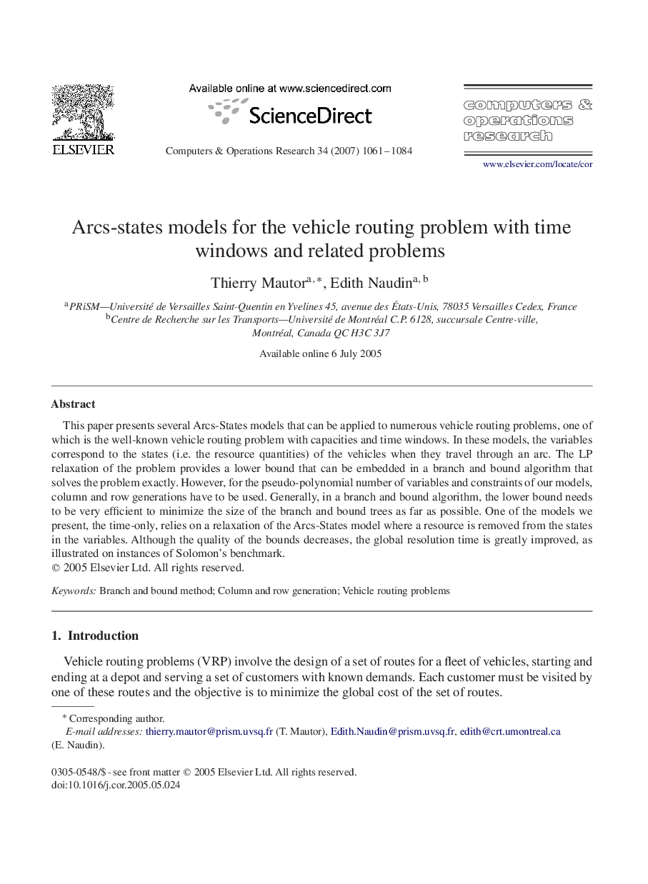 Arcs-states models for the vehicle routing problem with time windows and related problems