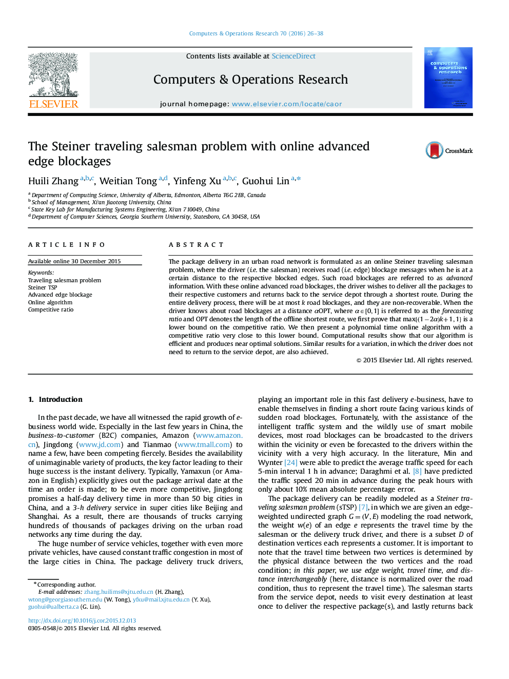 The Steiner traveling salesman problem with online advanced edge blockages