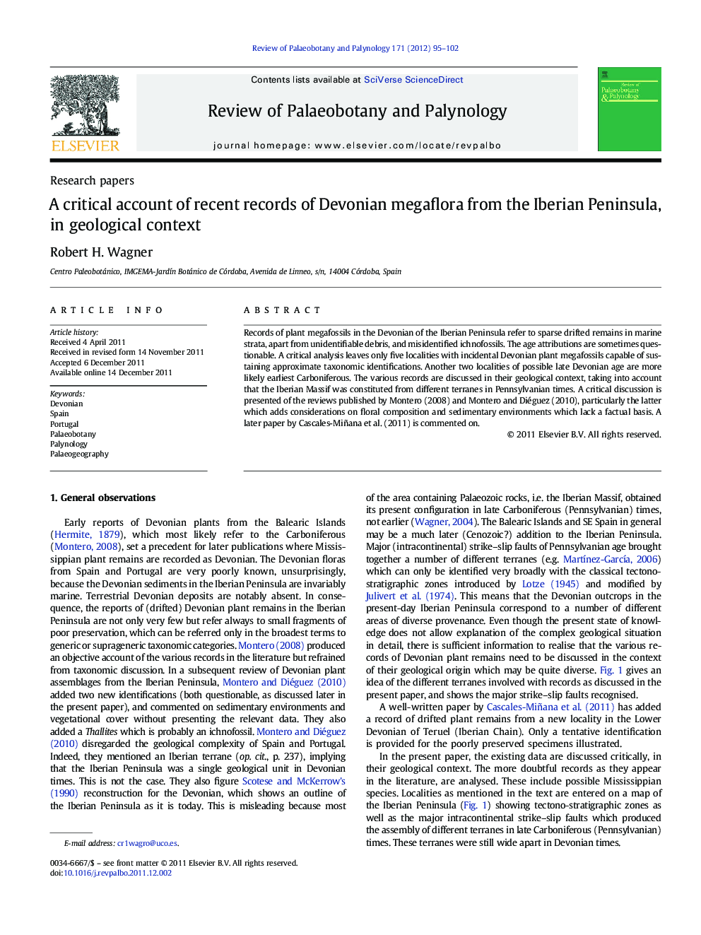 A critical account of recent records of Devonian megaflora from the Iberian Peninsula, in geological context