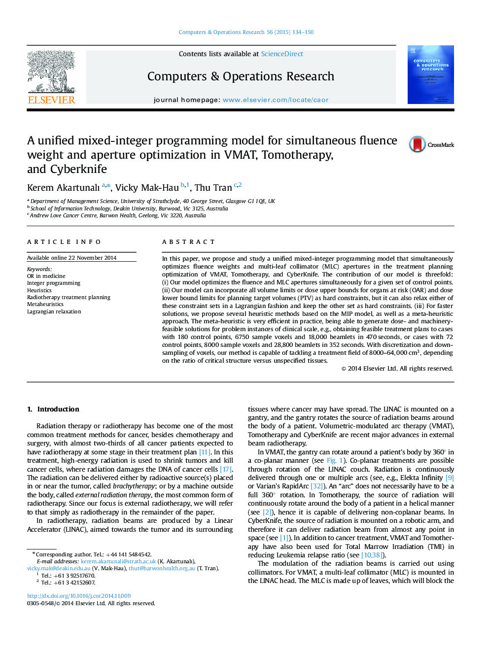 A unified mixed-integer programming model for simultaneous fluence weight and aperture optimization in VMAT, Tomotherapy, and Cyberknife