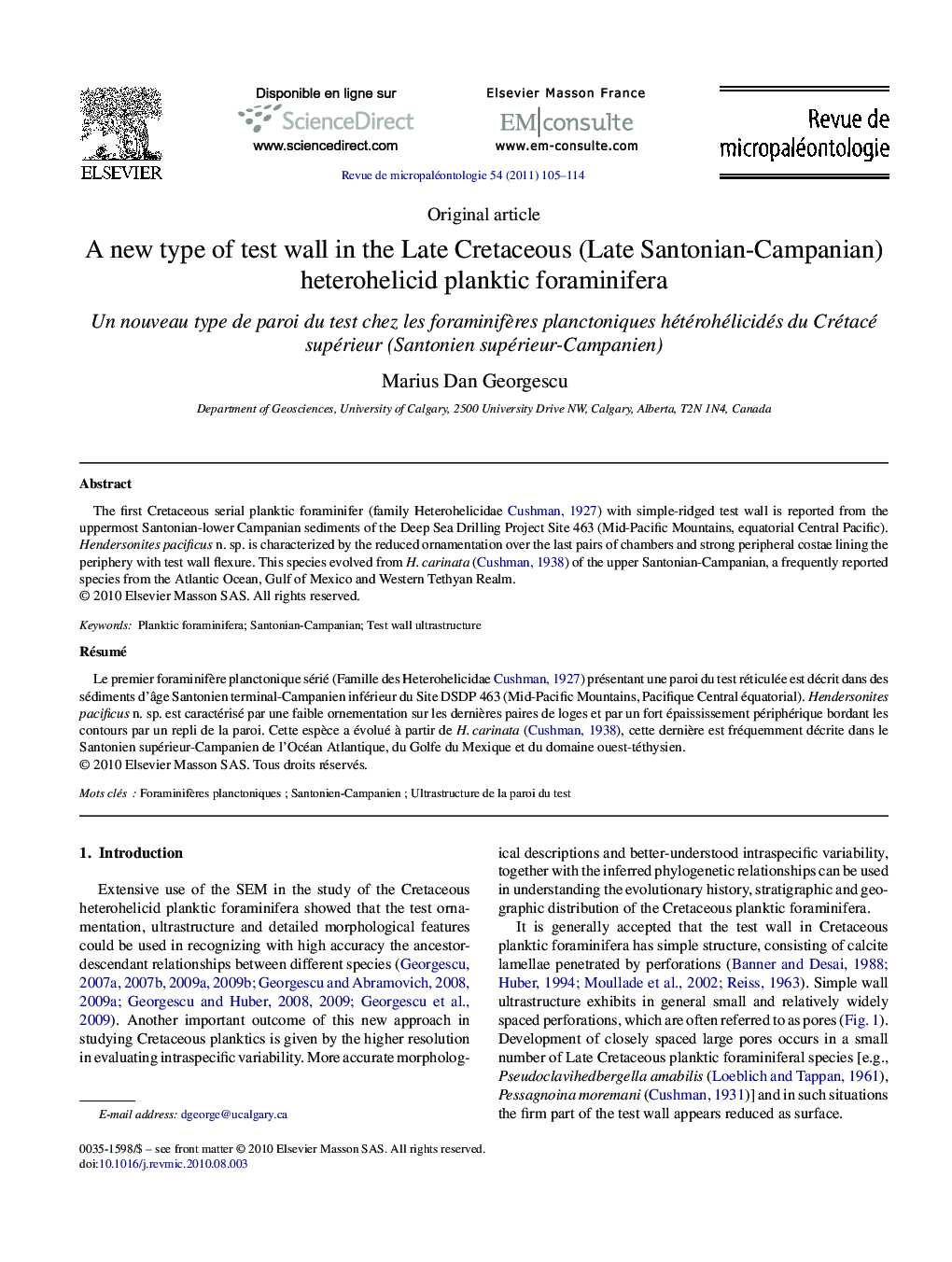 A new type of test wall in the Late Cretaceous (Late Santonian-Campanian) heterohelicid planktic foraminifera