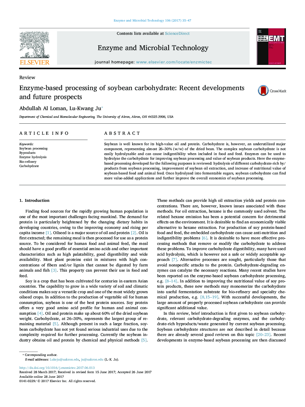 ReviewEnzyme-based processing of soybean carbohydrate: Recent developments and future prospects