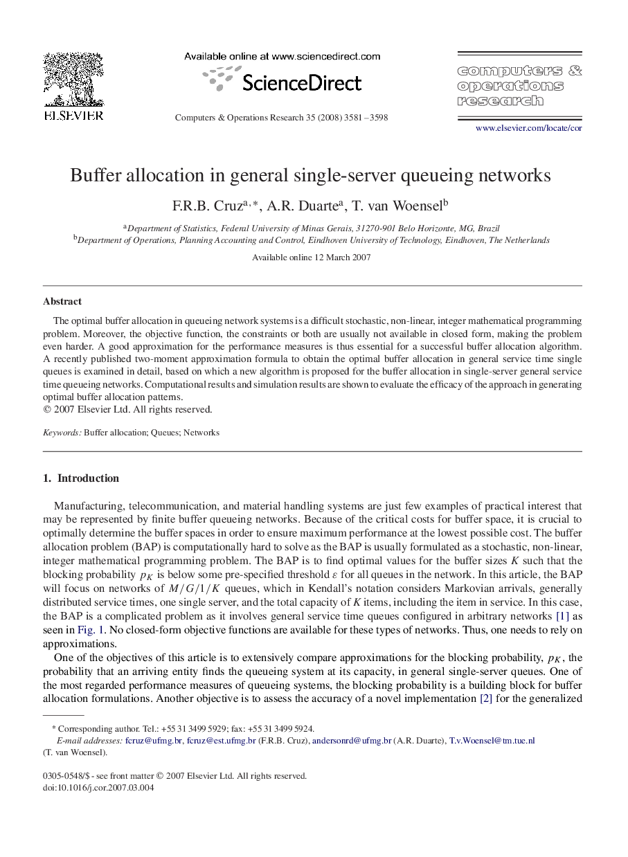 Buffer allocation in general single-server queueing networks