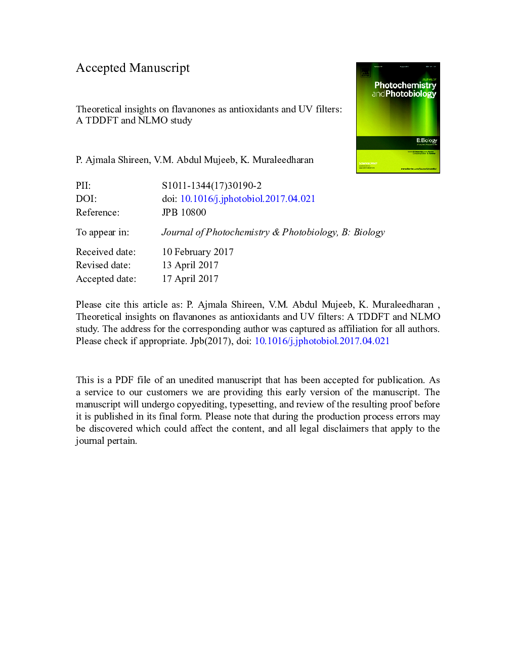 Theoretical insights on flavanones as antioxidants and UV filters: A TDDFT and NLMO study