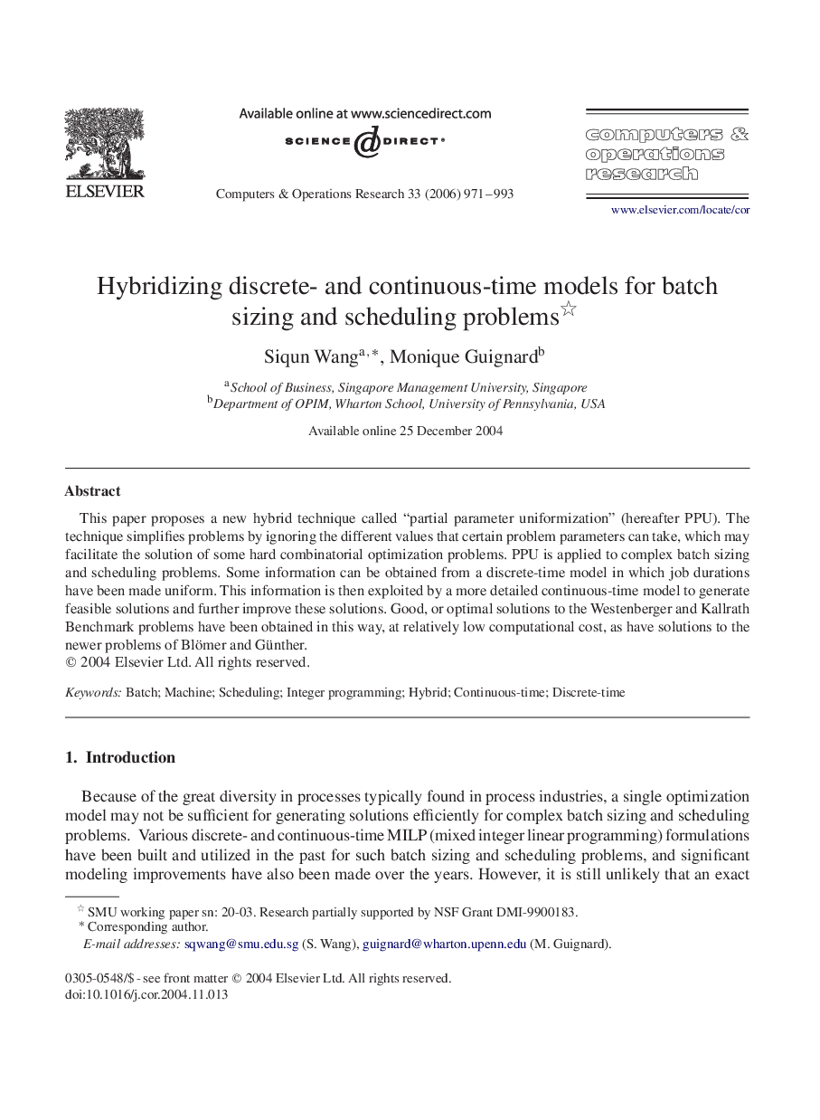 Hybridizing discrete- and continuous-time models for batch sizing and scheduling problems 