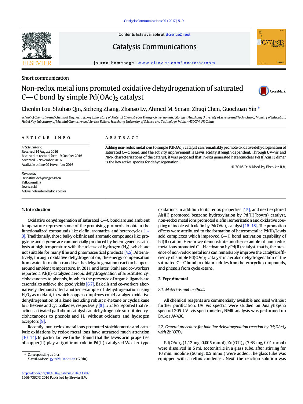 Non-redox metal ions promoted oxidative dehydrogenation of saturated CC bond by simple Pd(OAc)2 catalyst