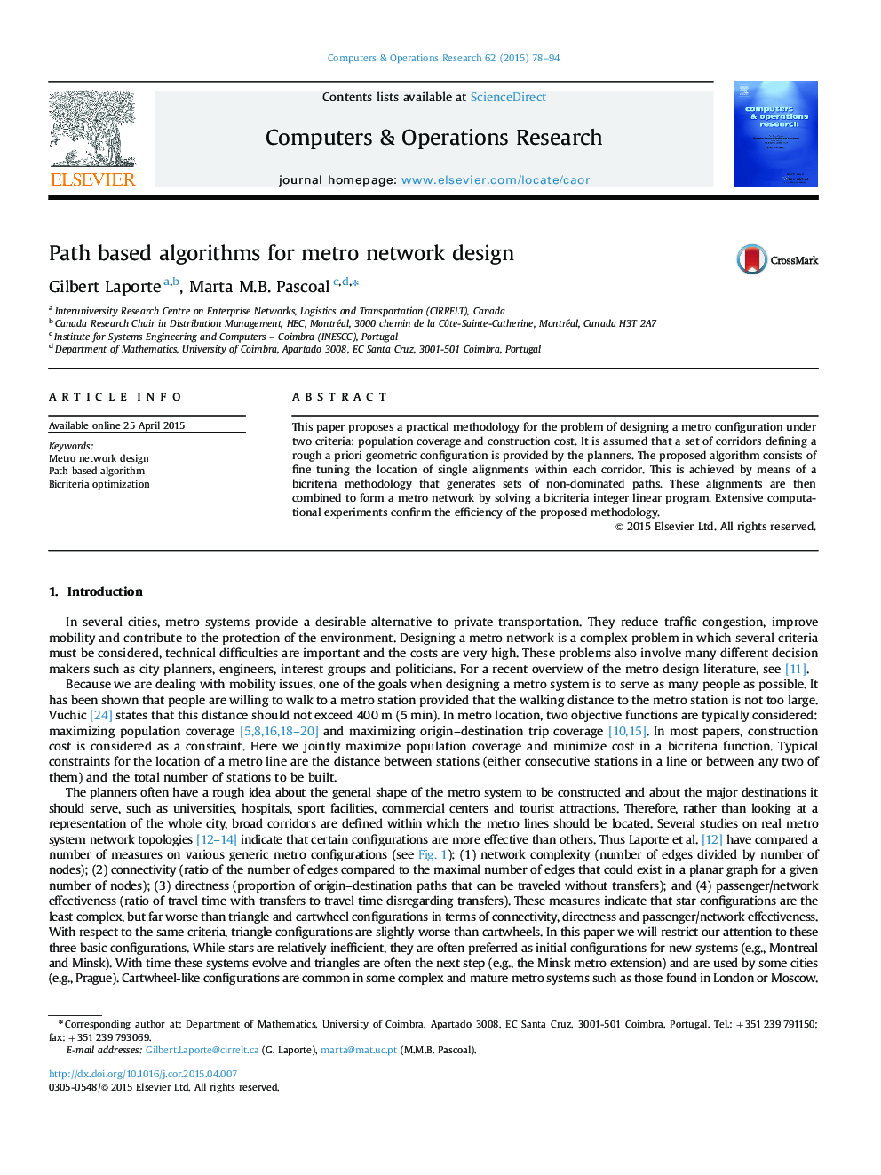 Path based algorithms for metro network design