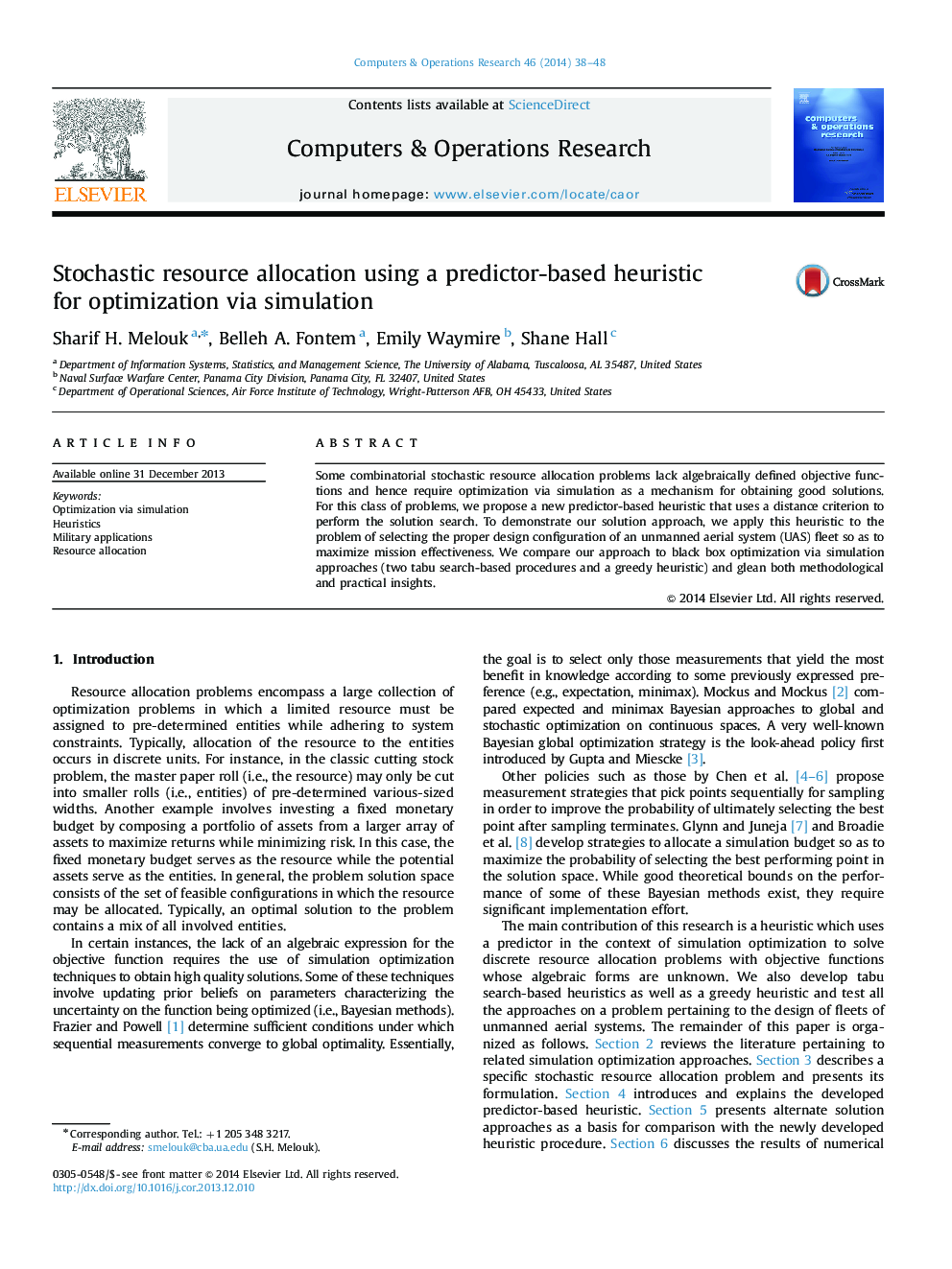 Stochastic resource allocation using a predictor-based heuristic for optimization via simulation