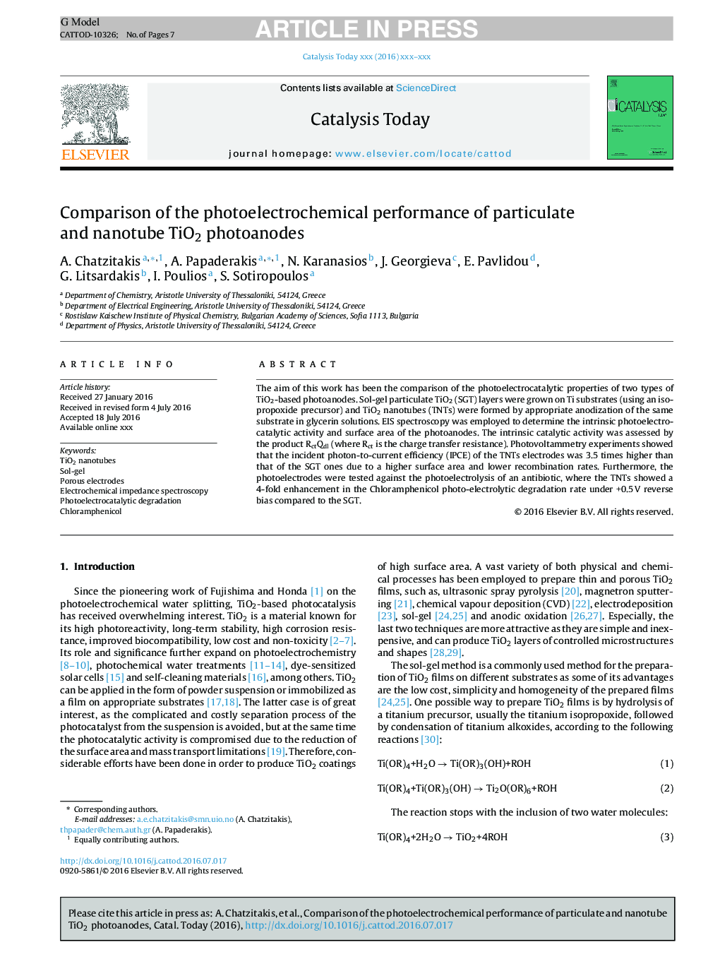 Comparison of the photoelectrochemical performance of particulate and nanotube TiO2 photoanodes