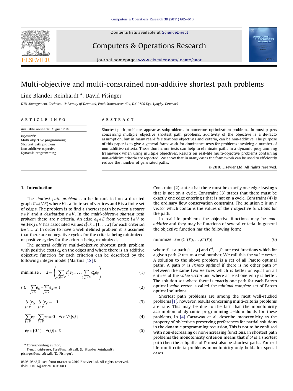 Multi-objective and multi-constrained non-additive shortest path problems