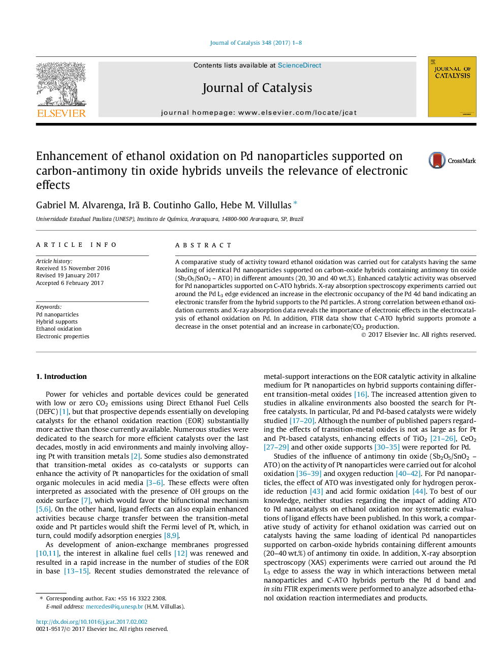 Enhancement of ethanol oxidation on Pd nanoparticles supported on carbon-antimony tin oxide hybrids unveils the relevance of electronic effects