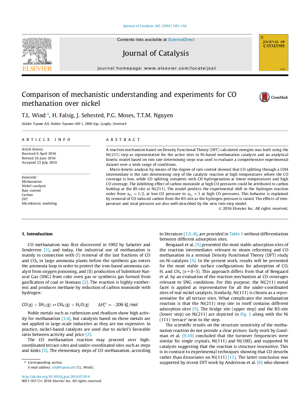 Comparison of mechanistic understanding and experiments for CO methanation over nickel