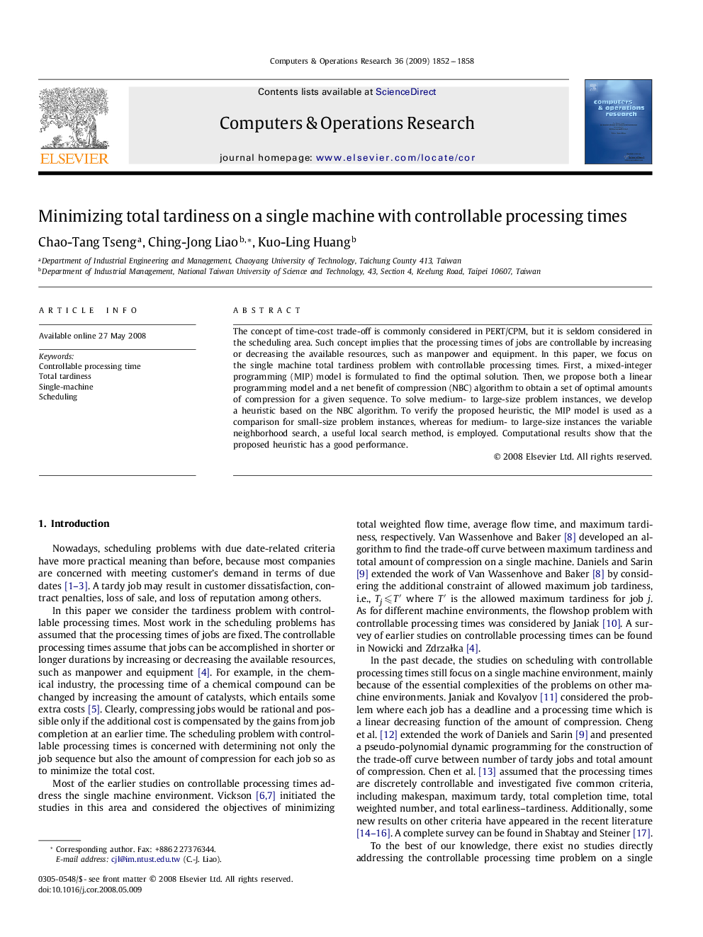 Minimizing total tardiness on a single machine with controllable processing times