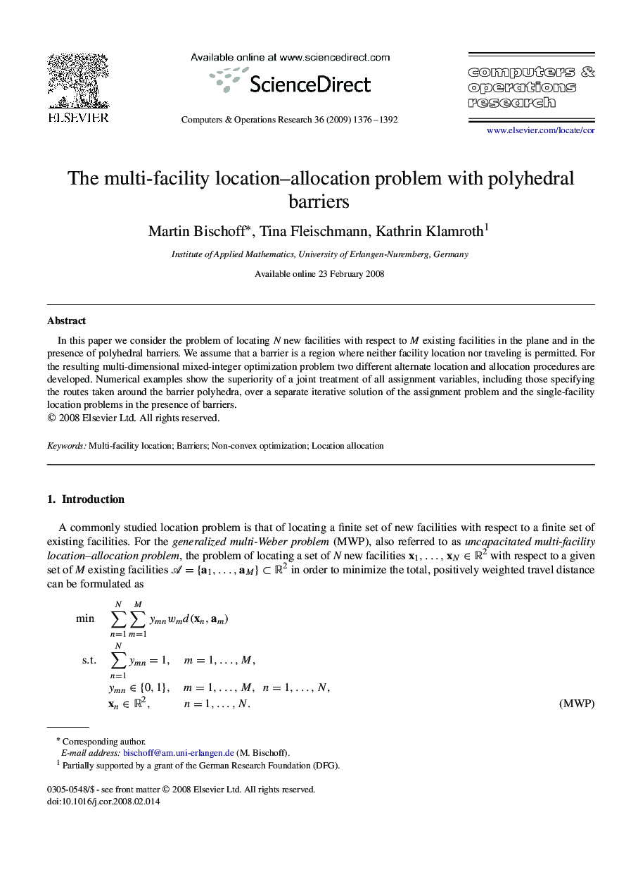 The multi-facility location–allocation problem with polyhedral barriers