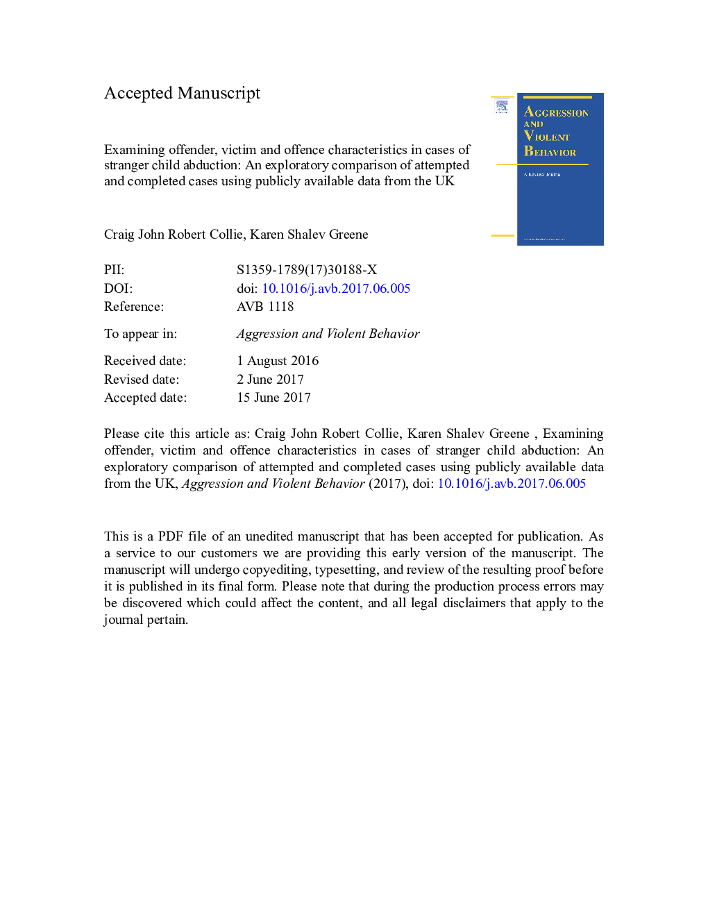 Examining offender, victim and offence characteristics in cases of stranger child abduction: An exploratory comparison of attempted and completed cases using publicly available data from the UK