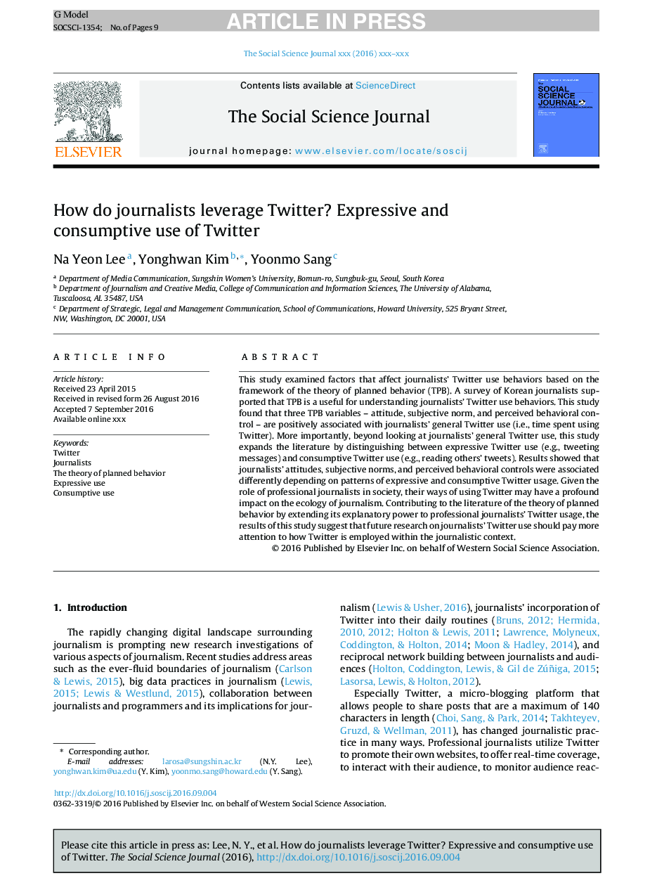 How do journalists leverage Twitter? Expressive and consumptive use of Twitter