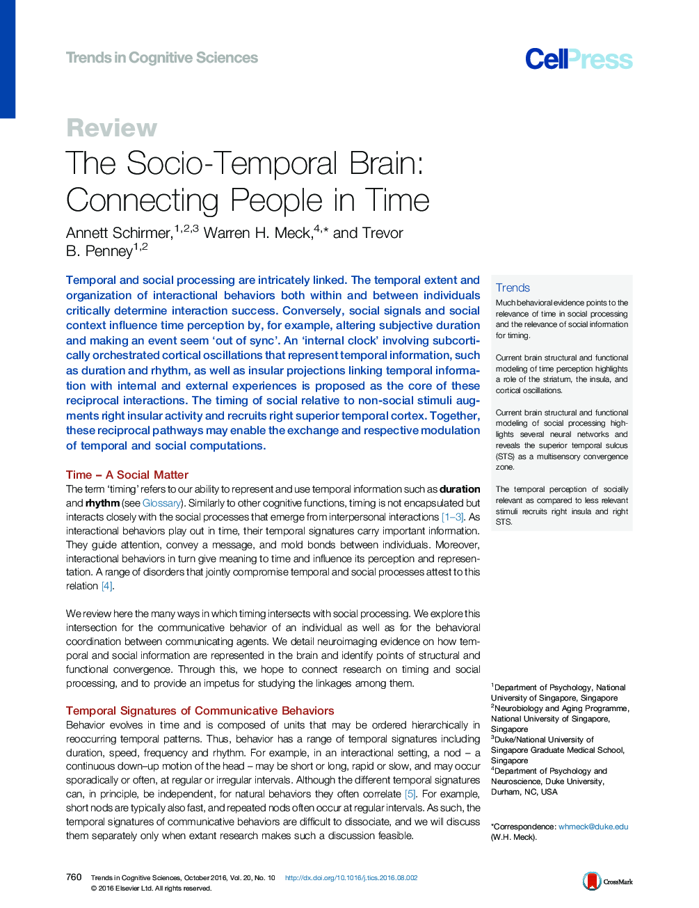 مغز اجتماعی و موقتی: اتصال مردم به زمان 