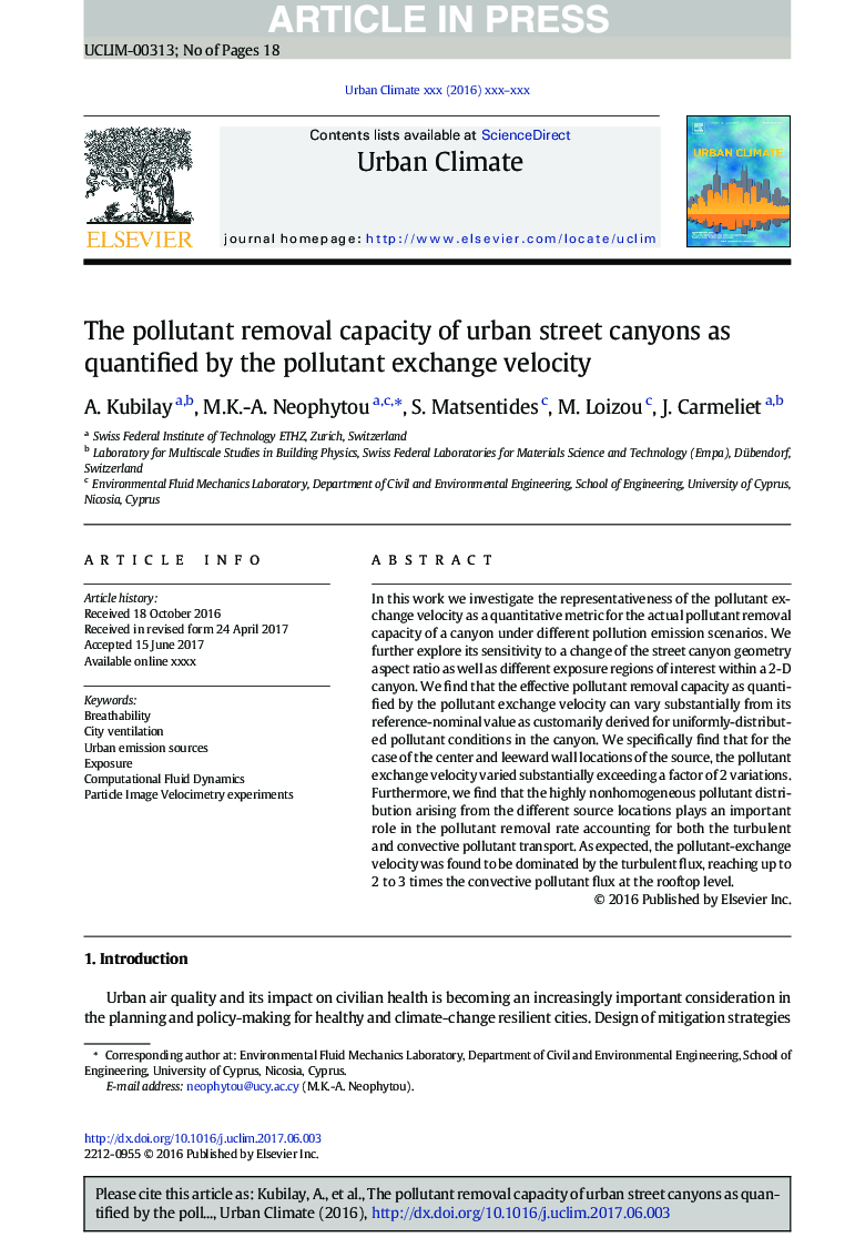 The pollutant removal capacity of urban street canyons as quantified by the pollutant exchange velocity