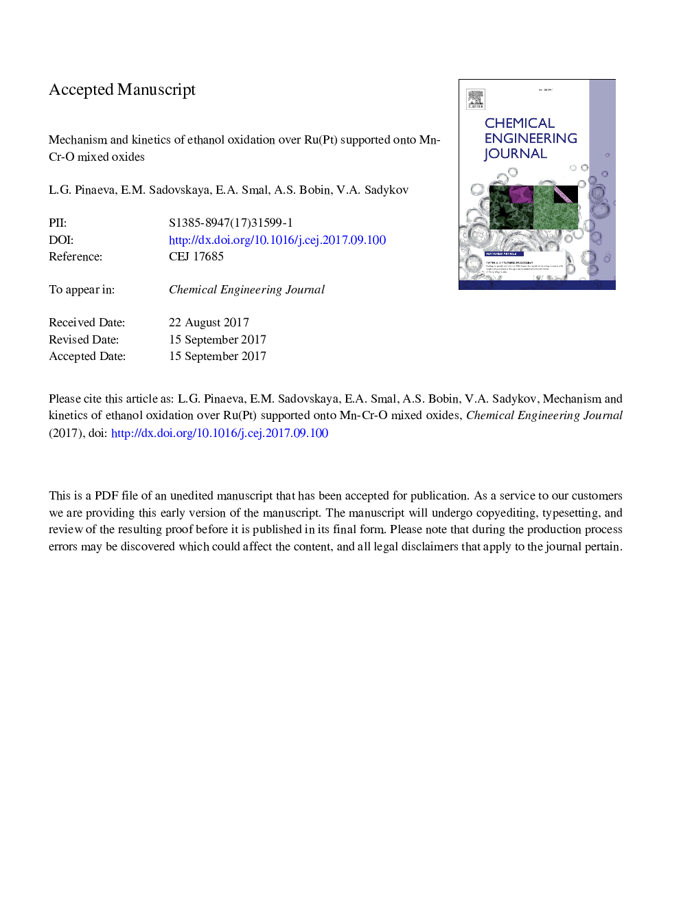 Mechanism and kinetics of ethanol oxidation over Ru(Pt) supported onto Mn-Cr-O mixed oxides